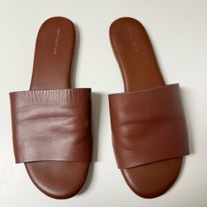 206 Collective Brown Leather Slides
